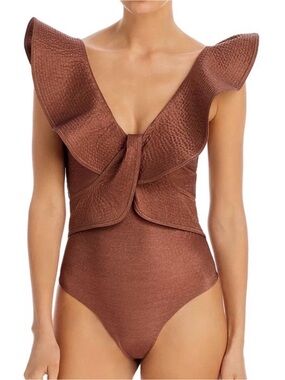 New Johanna Ortiz Bronze One-Piece Golden Beaches size Large